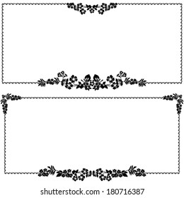 Set of frames of flowers, Vector illustration. 