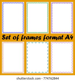 Set of frames format A4 natural