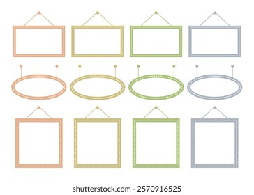 A set of frames in gentle colors. They can be used in a variety of ways, such as adding text or placing photos. There are three types of frames available in four colors.