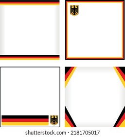 Set of frames with Germany flag elements. Vector illustration