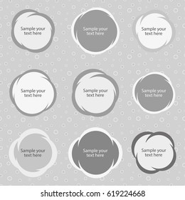 Set of frames in gray tones for the inscriptions. Vector illustration.
