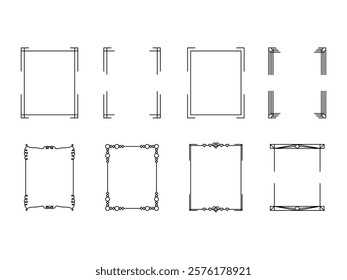 set of frames greeting cards, wedding invitations vector illustration on transparent background