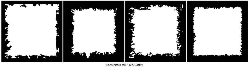 Set of frames in grunge style