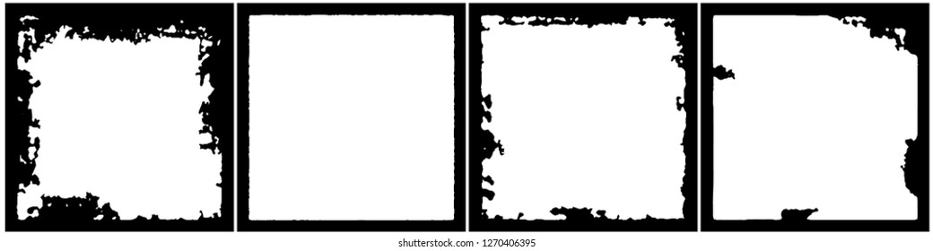 Set of frames in grunge style