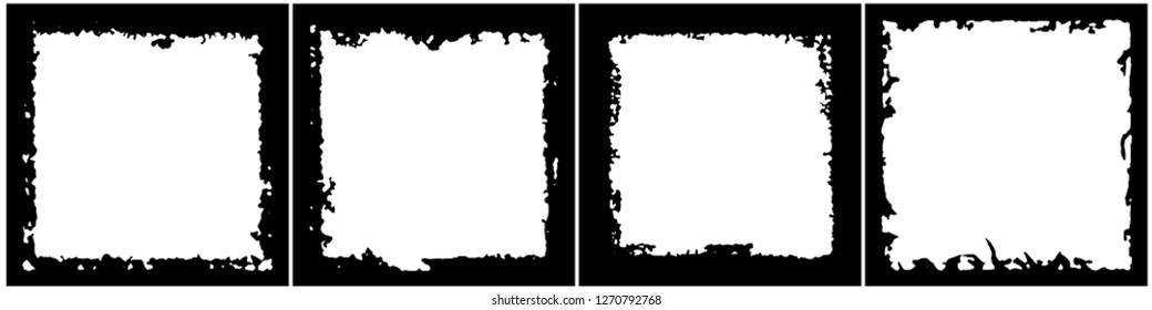 Set of frames in grunge style