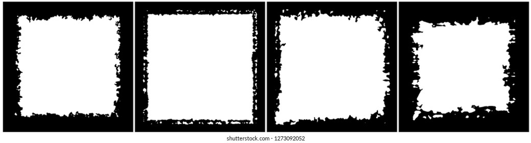 Set of frames in grunge style