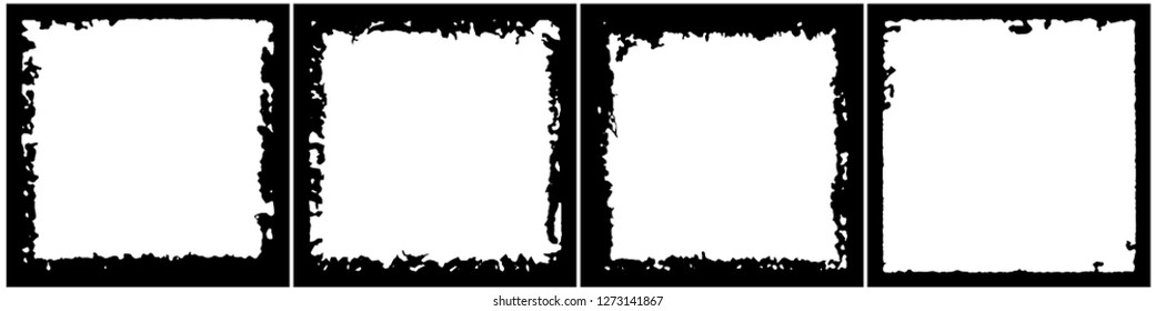 Set of frames in grunge style