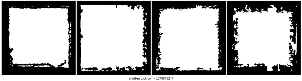 Set of frames in grunge style