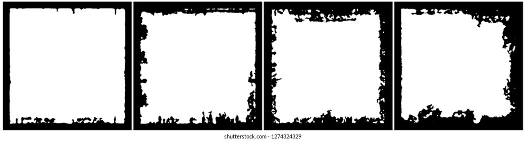 Set of frames in grunge style