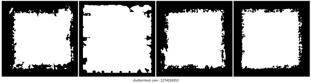Set of frames in grunge style