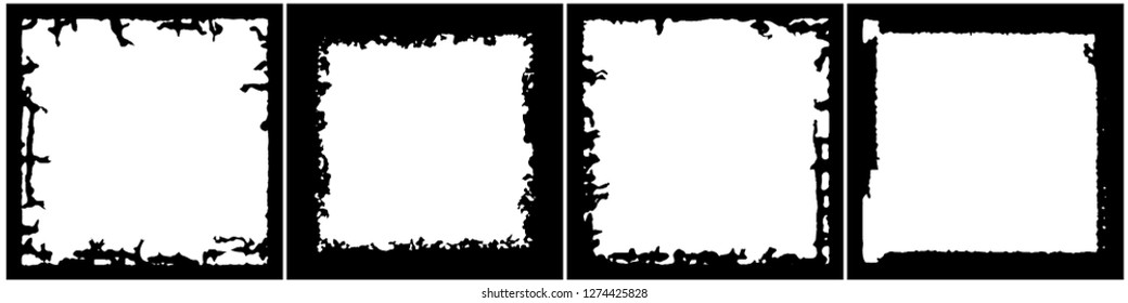 Set of frames in grunge style