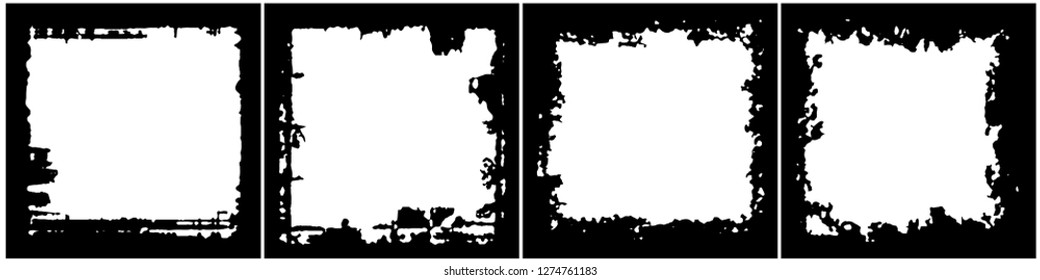 Set of frames in grunge style