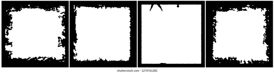 Set of frames in grunge style