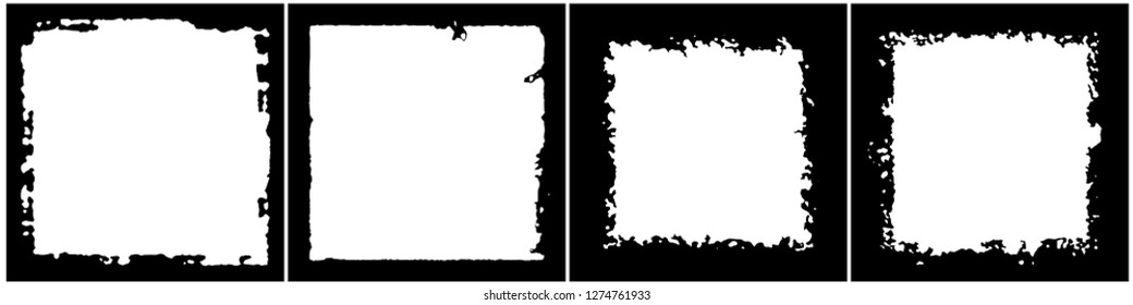 Set of frames in grunge style