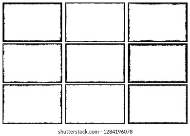 Set of frames in grunge style