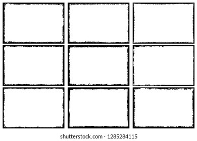 Set of frames in grunge style