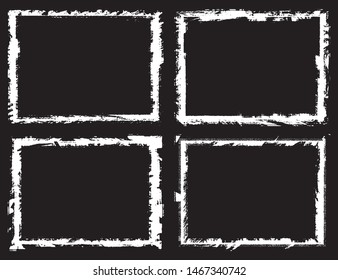 Set of frames in grunge style. Abstract backgrounds with space for text. Templates for posters, icons, badges. Vintage worn texture