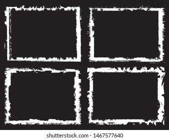 Set of frames in grunge style. Abstract backgrounds with space for text. Templates for posters, icons, badges. Vintage worn texture