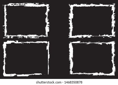 Set of frames in grunge style. Abstract backgrounds with space for text. Templates for posters, icons, badges. Vintage worn texture