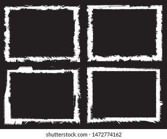 Set of frames in grunge style. Abstract backgrounds with space for text. Templates for posters, icons, badges. Vintage worn texture