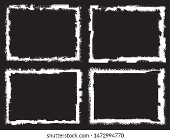 Set of frames in grunge style. Abstract backgrounds with space for text. Templates for posters, icons, badges. Vintage worn texture