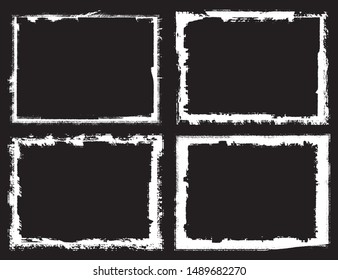 Set of frames in grunge style. Abstract backgrounds with space for text. Templates for posters, icons, badges. Vintage worn texture