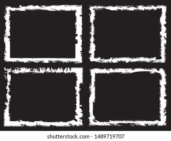 Set of frames in grunge style. Abstract backgrounds with space for text. Templates for posters, icons, badges. Vintage worn texture