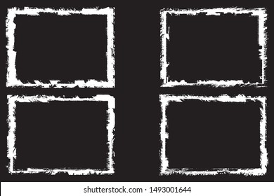 Set of frames in grunge style. Abstract backgrounds with space for text. Templates for posters, icons, badges. Vintage worn texture
