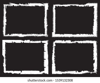 Set of frames in grunge style. Abstract backgrounds with space for text. Templates for posters, icons, badges. Vintage worn texture