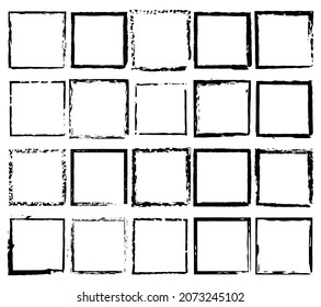 Set of frames in grunge style. Vector illustration