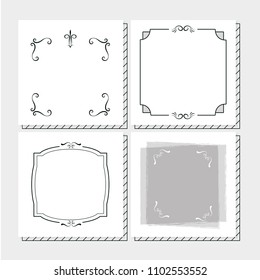 Set of frames hand draw