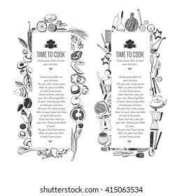 Set of frames (hand drawn style). 