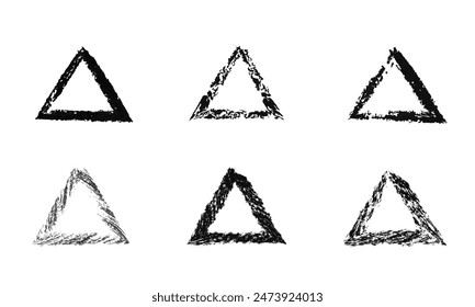 set of frames, hand-drawn shapes with charcoal texture