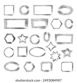 set of frames isolated on white background abstract graphic element for design vector illustration