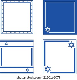 Colección de ilustraciones de vectores con elementos de bandera de Israel