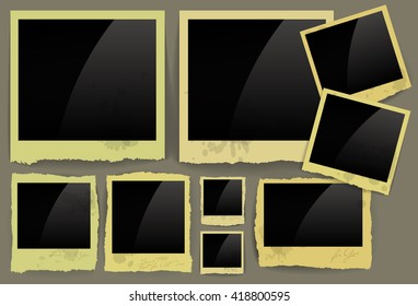 set of frames with jagged torn edges of different sizes