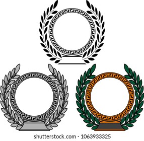 set of frames with laurel wreaths. vector illustration