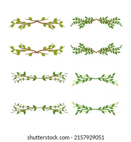 A set of frames with leaves. A border for design. Vector. Design element