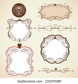 Set of frames, ornamental design elements