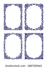 set of frames with ornaments 