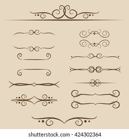 A set of frames, ornaments monograms for Text and web