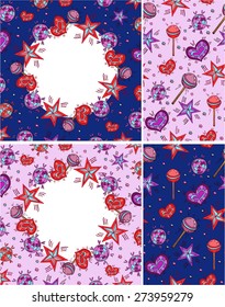 Set of frames and patterns with sweets