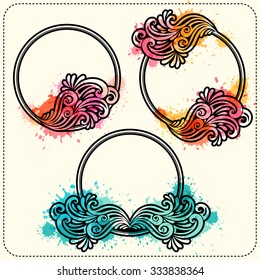 Set the frames for photo or text. Template. Waves.