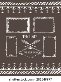 Set of  frames with place for your text. Vector illustration