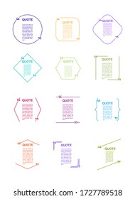 set of frames for quotes. An empty template for text information. Vector stock illustration