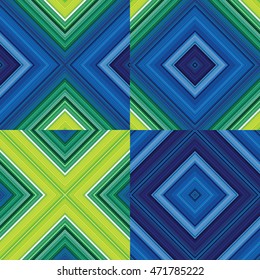 Set of Frames with Rainbow Colors Stripes. Straight Stripes, Geometric Elements. Thin stripe optical design.Original vector illustration, Abstract pattern for textile, paper, linen, tile or porcelain