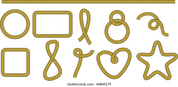 Set of frames and shapes from rope