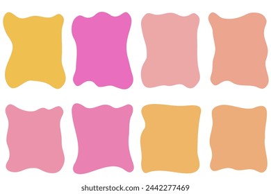 Set of frames in simple fluid pink or orange