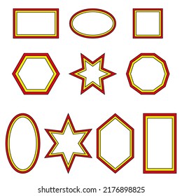 set frames. Simple frames in sketch style. Vector illustration. Stock image.