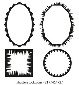 set frames. Simple frames in sketch style. Vector illustration. Stock image.